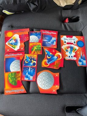 Vtg Walt Disney World Red Scrapbooking Stickers- Epcot